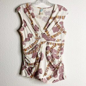C. Keer x Anthropologie Floral Print Cap Sleeve Top